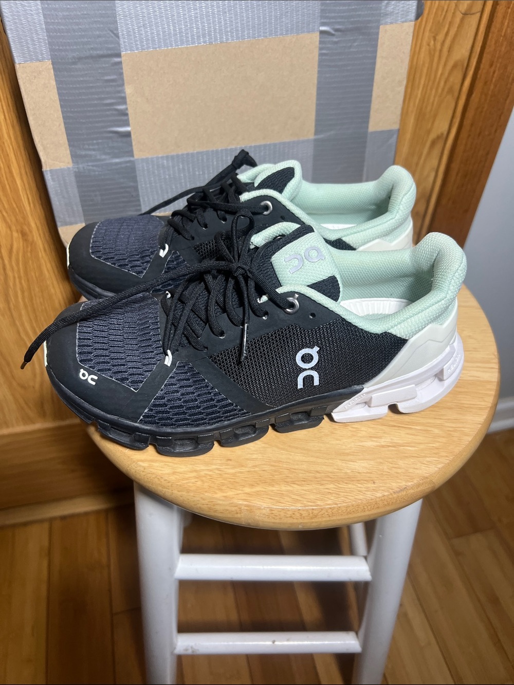 On Running Black and Mint Green Cloudnova Athletic Shoes - Picture 3 of 7